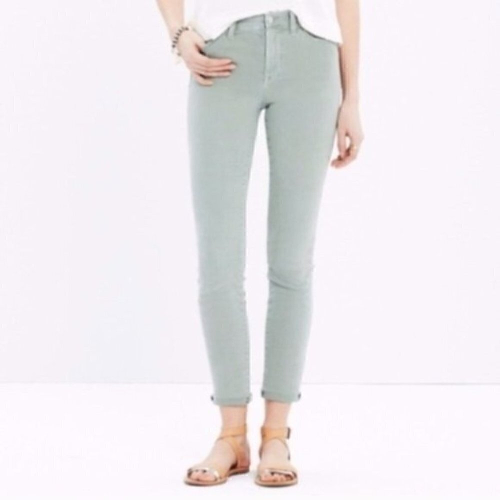 Madewell Women's Size 27 9" High Riser Skinny Skinny Jean Pale Green Mid-Rise